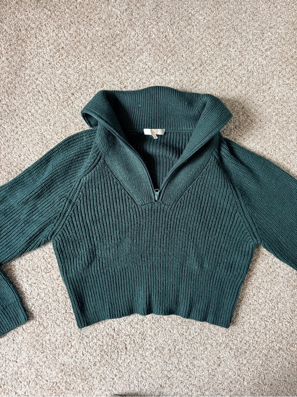 Emerald Green Quarter Zip Sweater